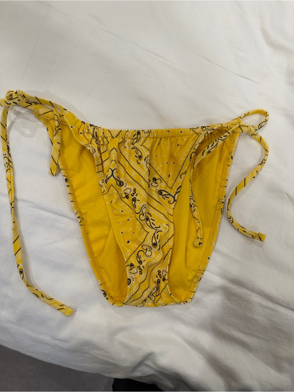 wild fable Yellow Bandana-Print Tie-Side Bikini Bottoms